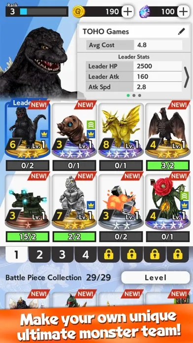 ภาพหน้าจอของ GODZILLA BATTLE LINE